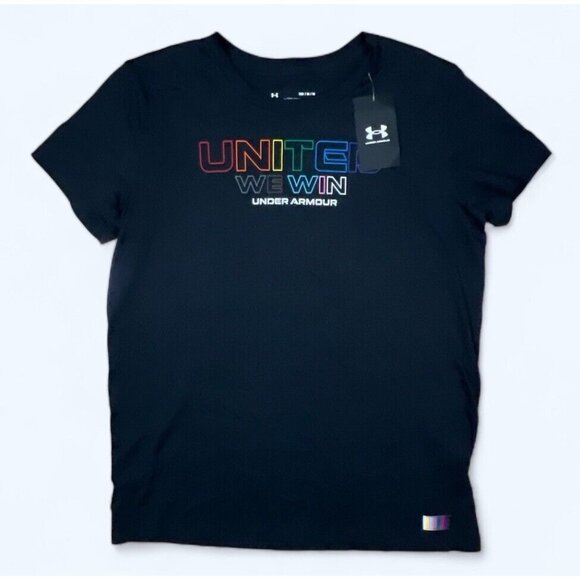 Under Armour Loose Black Pride United We Stand T-Shirt Size MEDIUM NEW!! - Picture 1 of 7